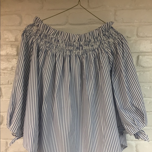 Striped Off the Shoulder Top - Picture 3 of 3